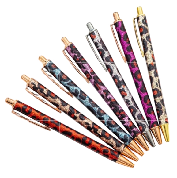 Leopard glitter pens - choice of one color - new - Picture 2 of 2